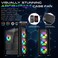 GAMEON TRIDENT III Gaming PC Case - EATX/ATX/M-ATX/ITX Support, Tempered Glass, ARGB+PWM Lighting, Pre-installed 4 Fans, 360mm Water Cooling Ready - Black