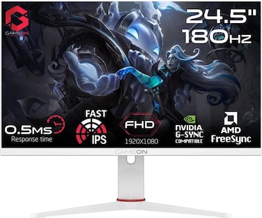 شاشة ألعاب من سلسلة أرتيك برو GOA24FHD180IPS جيم اون 1920 x 1080 ، 24 بوصة FHD تردد 180 هرتز MPRT 0.5 مللي ثانية IPS سريعة (تدعم ابيض
