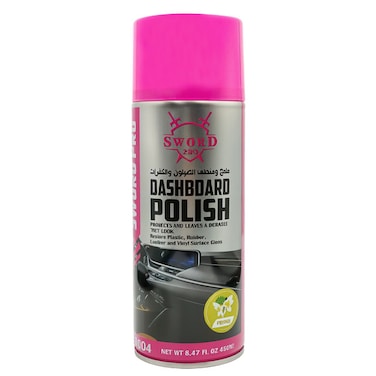 SWORD PRO Dashboard Polish SW-0004 &ndash; 450ml Spray for Car Interior &ndash; Restores Shine on Plastic, Rubber, Leather &amp; Vinyl &ndash; Protects and Cleans with Quick-Drying Finish
