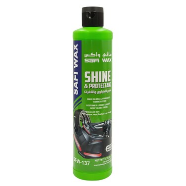 SAFI WAX Shine &amp; Protectant 828ml &ndash; Interior Cleaner for Leather, Vinyl, Rubber, Plastic &ndash; Restores Shine, Anti-UV, High Gloss, Multi-Surface Use (Model SFW-137)

