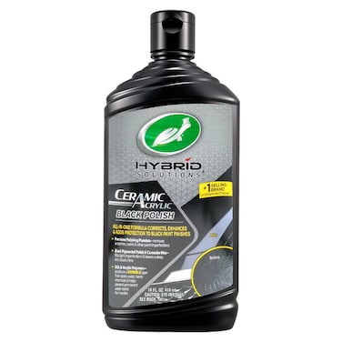 ملمع السيارات الأسود هايبرد سوليوشنز ٤١٤ مل - تركيبة أكريليك سيراميكية تعيد اللمعان، وتزيل الدوامات، وتحمي الطلاء الأسود والداكن