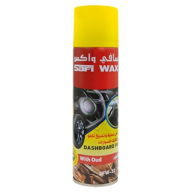 SAFI WAX Dashboard Polish 250ml with Oud &ndash; Cleans, Restores Shine, Protects Against Dust &amp; UV, Quick-Drying Spray for Interior Use

