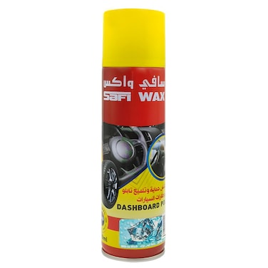 SAFI WAX Dashboard Polish Spray 650ml Ice Black Scent &ndash; Quick Dry, UV Protected, Dust Repellent, Suitable for Car Interior, Leather, Vinyl, Rubber &amp; Plastic