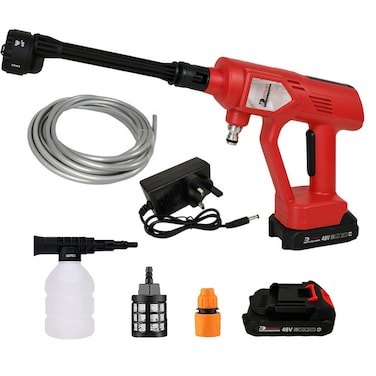 DEFAONS 48V Cordless High Pressure Washer &ndash; 6-in-1 Nozzle, Lithium Battery, Water Gun Kit with Hose, Charger &amp; Foam Bottle

