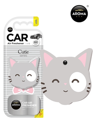 معطر جو للسيارة من أروما، تصميم قطط كيوتي سيريز - برائحة التوت الأزرق، معطر بفتحة تهوية، قطعة واحدة