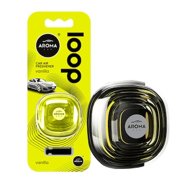 Aroma Car Loop Gel Air Freshener Vanilla &ndash; Long Lasting Natural Fragrance &ndash; Spill Proof No Power Needed &ndash; Non-Toxic and Compact Design &ndash; 1pc