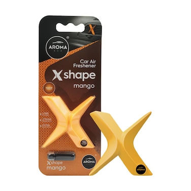 Aroma Car X Shape Mango Air Freshener &ndash; Long Lasting Natural Scent &ndash; Clip-On Vent Design &ndash; No Power Needed &ndash; Non-Toxic Eco-Friendly &ndash; 1pc

