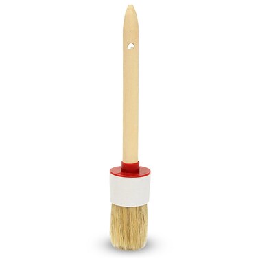 فرشاة تنظيف السيارة بشعيرات طبيعية - أداة تنظيف داخلية وخارجية ناعمة لفتحات التهوية والعجلات والشبك الأمامي ولوحة القيادة والمقاعد والفجوات - بمقبض خشبي