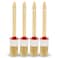 Car Detailing Brush with Natural Bristles &ndash; Soft Interior and Exterior Cleaning Tool for Vents, Wheels, Grille, Dashboard, Seats, Gaps &ndash; Wooden Handle ( 4 pcs )