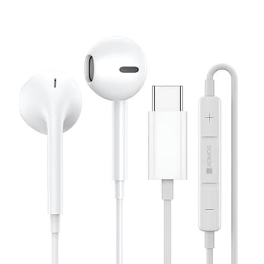 سماعات أذن سلكية ADMOS ADHF894 من النوع C مزودة بميكروفون وجهاز تحكم عن بُعد - عزل الضوضاء، صوت جهير دقيق، كابل بطول 1.2 متر، متوافقة مع أجهزة Android