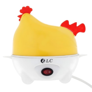 DLC Egg Boiler with 7-Egg Rack, Chicken Shape Design, Auto Off, 304 Stainless Steel Heating Plate, Measuring Cup, Home Use Egg Steamer

