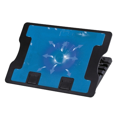 MICRODIGIT MD455CP Notebook Cooling Pad with Dual 5.5-Inch Fans, USB Powered, Metal Mesh, Silent Operation, Blue LED, Compatible with Laptops
