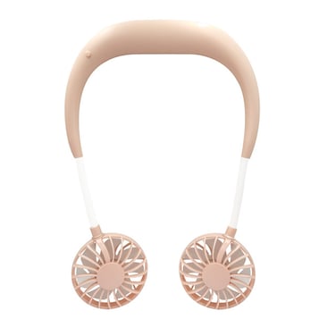 مروحة رقبة قابلة للارتداء برأسين دوارين بزاوية 360 درجة، قابلة لإعادة الشحن عبر USB، مروحة محمولة قابلة للتعديل بثلاث سرعات للجري والتخييم والمكتب والسفر - طراز ZY-A1