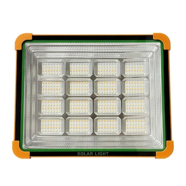 كشاف LED يعمل بالطاقة الشمسية مع بطارية 15000 مللي أمبير في الساعة - مصباح عمل محمول قابل لإعادة الشحن مع مخرج USB، 336 مصباح LED، بنك طاقة للطوارئ، للتخييم في الهواء الطلق واستخدام ورشة العمل