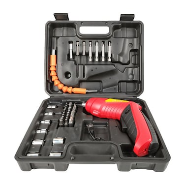DENX DX2502 4.2V Cordless Screwdriver Kit with 1300mAh Battery, Bits, Sockets &amp; USB Cable

