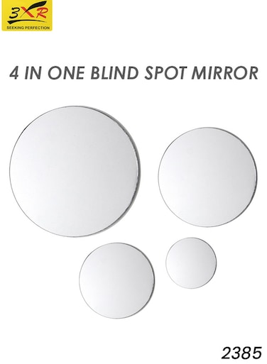 مجموعة مرايا النقطة العمياء 3XR 4 في 1 - زجاج دائري عالي الدقة - 1.5 بوصة، 2 بوصة، 3 بوصة، 3.75 بوصة - مرايا محدبة لاصقة بزاوية واسعة ومقاومة للماء - ذاتية اللصق لمرآة الرؤية الخلفية الجانبية للسيارة