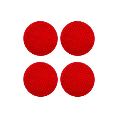 ملصقات عاكسة حمراء دائرية مكونة من 4 قطع - شريط أمان مقاوم للماء والحماية من الشمس للسيارة والشاحنة والفان والمقطورة والحافلة والرافعة الشوكية والجرار - يزيد من الرؤية الليلية والسلامة