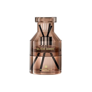 BLACK ODOR Aroma Reed Diffuser 60ml Essential Oil Based Long-Lasting Air Freshener for Car Home Office Restaurant &ndash; Spill-Proof &amp; No Allergen

