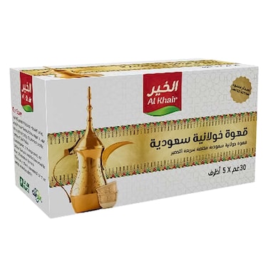 الخير قهوة سعودية خولانية سريعة التحضير ظرف 30جرام ×5