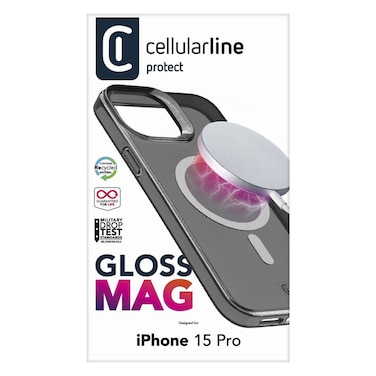 سيلولار لاين غطاء (جراب) Gloss Mag لأيفون 15 برو - أسود