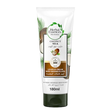 Herbal Essences Coconut Milk Leave-In Conditioner with Certified Plants to Reduce Frizz, 180ml 