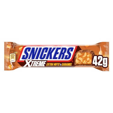 سنيكرز لوح شوكولاتة إكستريم بالمكسرات والكراميل 42 جرام