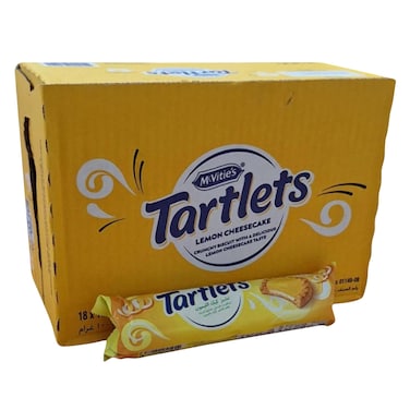 مكفيتز، بسكويت تارتليت بالكريمة والليمون، 100 جرام × عبوة من 18 قطعة