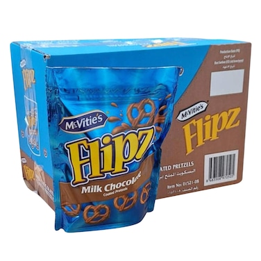 McVitie's Flipz Milk Chocolate Pretzel 90g x Pack of 6
