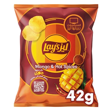 ليز شيبس بطاطس بطعم المانجو والبهارات الحارة 42 جرام