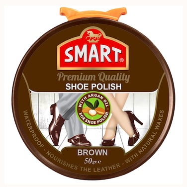 Smart Premium Quality Waterproof Shoe Polish 50ml Brown