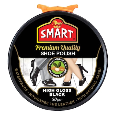Smart Premium Quality Waterproof Shoe Polish 50g High Gloss Black