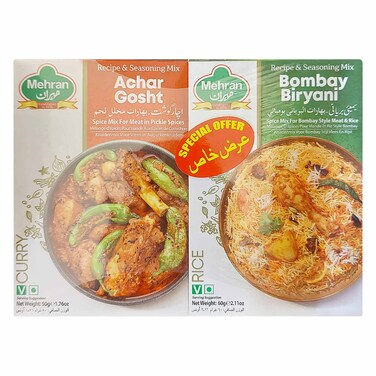 Mehran Biryani Masala 60g + Achar Gosht Masala 50g