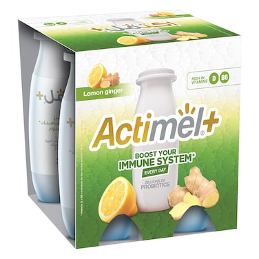 Actimel Lemon &amp; Ginger Dairy Drink 93ml x4