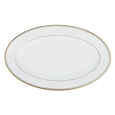Horselane Goldline Oval Plate 14""