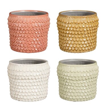 Mica Ture Pot 12.5 X 14.5cm, 1 Piece (Sold At Random: Light Green Or Brown Or Pink Or White)