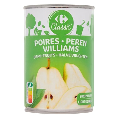 Carrefour Classic Pears Fruit Halves In Light Syrup 225g