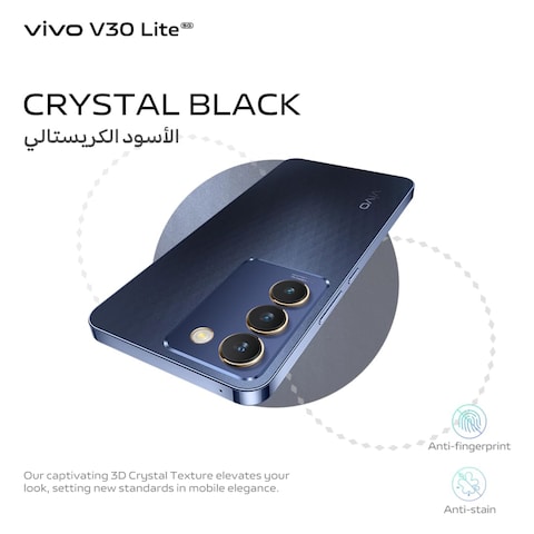 فيفو V30 لايت - ذاكرة تخزين 256 جيجابايت، 12 جيجابايت رام، الجيل الخامس، اسود