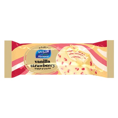 المراعي آيس كريم فانيليا مع الشوكولاتة البيضاء وصوص الفراولة 90مل