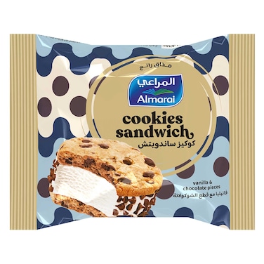 Al Marai Ice Cream Cookie Sandwich With Vanilla Ice Cream And Chocolate Chips 100ml