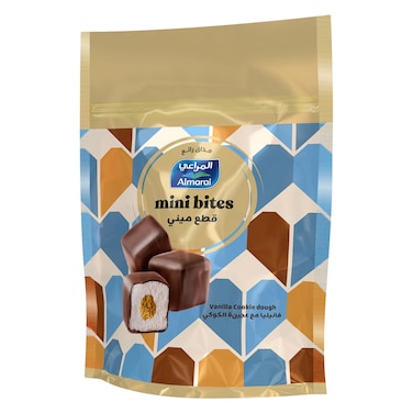 المراعي ميني بايتس آيس كريم الفانيليا مع عجينة الكوكيز المغمسة بالشوكولاتة 128مل