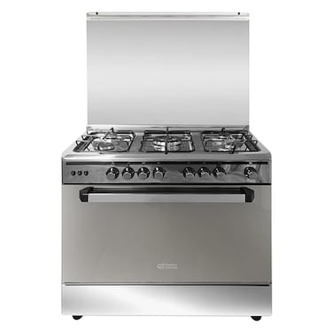 General Supreme 90 x 60CM, 5 Burners Gas Cooker, Grill, Full-Safety, Stainless-Steel