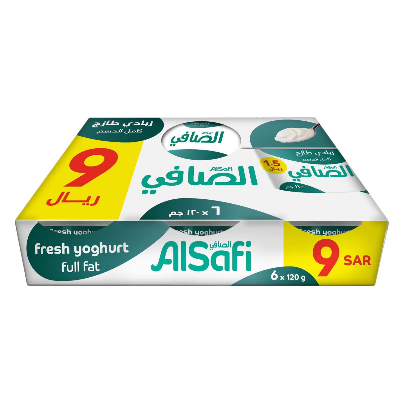 الصافي زبادي طازج كامل الدسم 120 جرام ×6