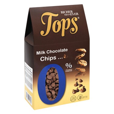 Tops Sugar Free Milk Chocolate Chip 250g