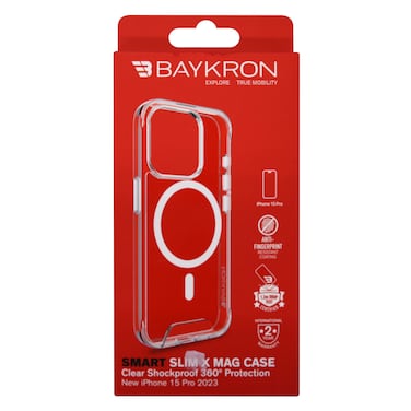 Baykron Smart Slim X Mag Air Cushion Shockproof Protection And MagSafe Case For iPhone 15 Pro Clear