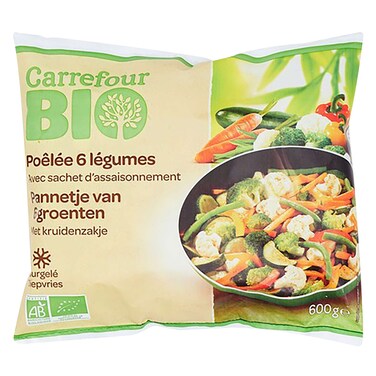 Carrefour Stir-Fry Organic Vegetables, 6 kinds, 600g