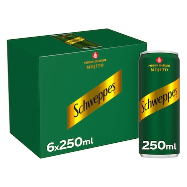 SCHWEPPES Mojito ,Premium Sparkling Carbonated Drink ,Can 250ml ,Pack of 6