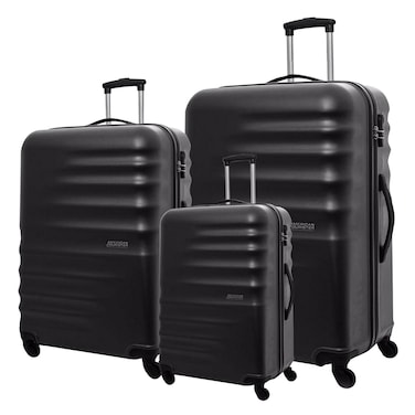 أمريكان توريستر، مجموعة حقائب برستون 3 قطع بقفل TSA، أسود