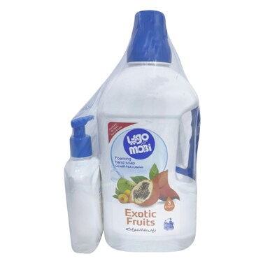 موبي - سائل غسيل لليدين برائحة الفواكه الاستوائية 3 لتر + 450 مل