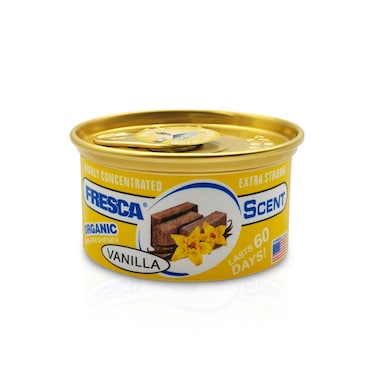 معطر جو عضوي ٤٢ غرام - مركز للغاية، رائحة قوية جدًا، علبة مقاومة للانسكاب، يدوم حتى ٦٠ يومًا، للاستخدام في السيارة والمنزل، خالٍ من الكحول (قطعة واحدة، بنكهة الفانيليا)