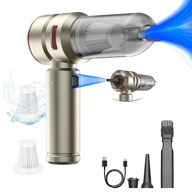 AGC 4-in-1 Cordless Handheld Vacuum &amp; Air Duster, 6000mAh, 3 Suction Modes (9/15/20kPa), HEPA Filter, USB-C Rechargeable, Car/Home